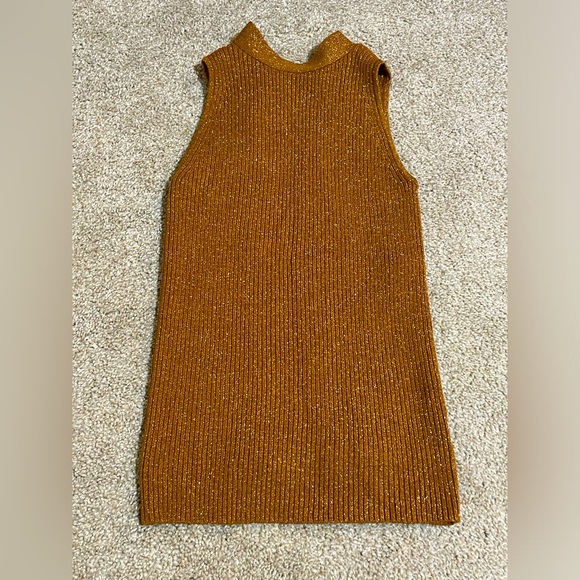 Anthropologie Tops - Ett:twa by Anthropologie Shimmer Tie-Neck Ribbed Sweater Tank